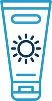 Sun Cream Line Blue Two Color Icon vector