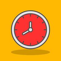 Clock Filled Shadow Icon vector