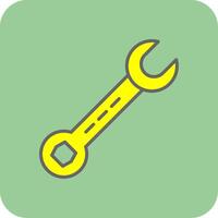 Spanner Filled Yellow Icon vector