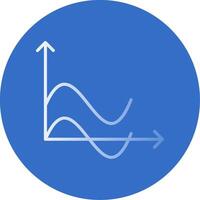 Wave Chart Flat Bubble Icon vector