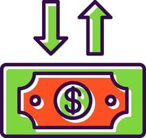 Dollar Bill filled Design Icon vector