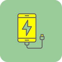 Charging Filled Yellow Icon vector