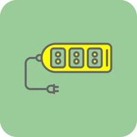 Extension Cable Filled Yellow Icon vector