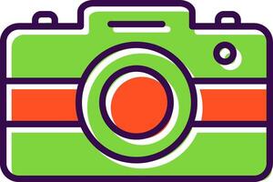 Photo Camera filled Design Icon vector