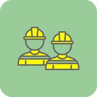 Engineering Team Filled Yellow Icon vector