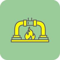 gas lleno de tubería amarillo lleno amarillo icono vector