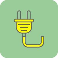 Plug Filled Yellow Icon vector