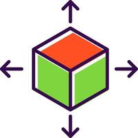 Cube filled Design Icon vector