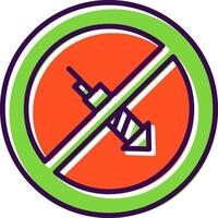 No Firework filled Design Icon vector