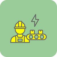 industrial trabajador lleno amarillo icono vector