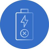 Empty Battery Flat Bubble Icon vector