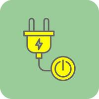 Power Button Filled Yellow Icon vector