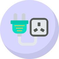 Wall Plug Flat Bubble Icon vector