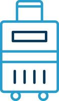 Luggage Line Blue Two Color Icon vector