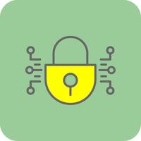 Cyber Security Filled Yellow Icon vector