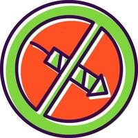 No Firework filled Design Icon vector