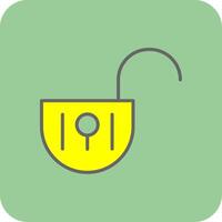 Unlock Filled Yellow Icon vector