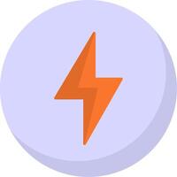 Thunder Bolt Flat Bubble Icon vector