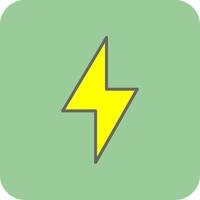 Thunder Bolt Filled Yellow Icon vector
