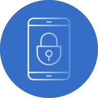 Mobile Security Flat Bubble Icon vector