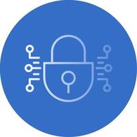 Cyber Security Flat Bubble Icon vector