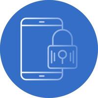 Mobile Security Flat Bubble Icon vector