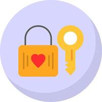 Heart Lock Flat Bubble Icon vector