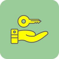 Hand Over Filled Yellow Icon vector