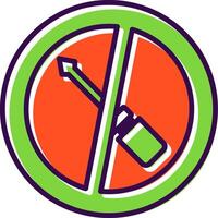 No Screwdriver filled Design Icon vector