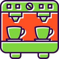 café máquina lleno diseño icono vector