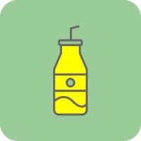 soda botella lleno amarillo icono vector