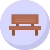 Bench Flat Bubble Icon vector