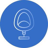 Egg Chair Flat Bubble Icon vector