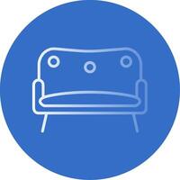 Sofa Flat Bubble Icon vector