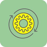 Iteration Filled Yellow Icon vector