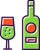 Wine Bottle filled Design Icon vector