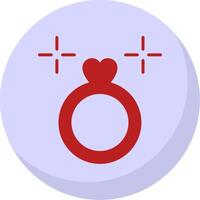 Wedding Ring Flat Bubble Icon vector