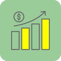 Money Growth Filled Yellow Icon vector