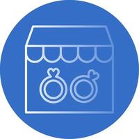 Rings Shop Flat Bubble Icon vector