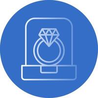 Diamond Ring Flat Bubble Icon vector