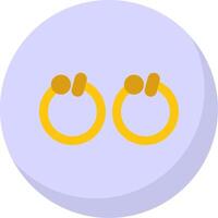 Hoop Earrings Flat Bubble Icon vector