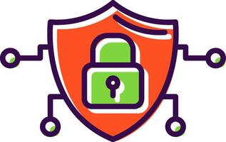 Cyber Security filled Design Icon vector