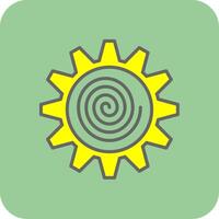 espiral lleno amarillo icono vector