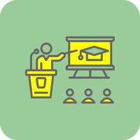 Business Class Filled Yellow Icon vector