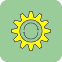 Repeat Filled Yellow Icon vector