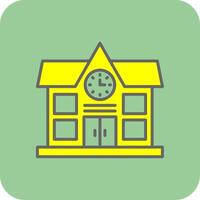 School Filled Yellow Icon vector