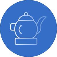 té maceta plano burbuja icono vector