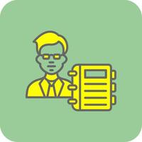 Tutor Filled Yellow Icon vector