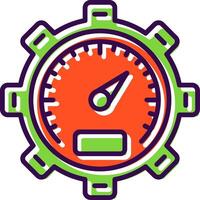 Pressure Gauge filled Design Icon vector