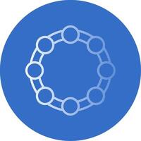 Tambourine Flat Bubble Icon vector
